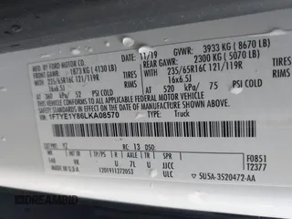 2020 Ford Transit Cargo with VIN 1FTYE1Y86LKA08570, listed as a IAAI auction lot 41571478 with 21,405 mi miles and . Bid and sale history available at DreamBid. Image 9.