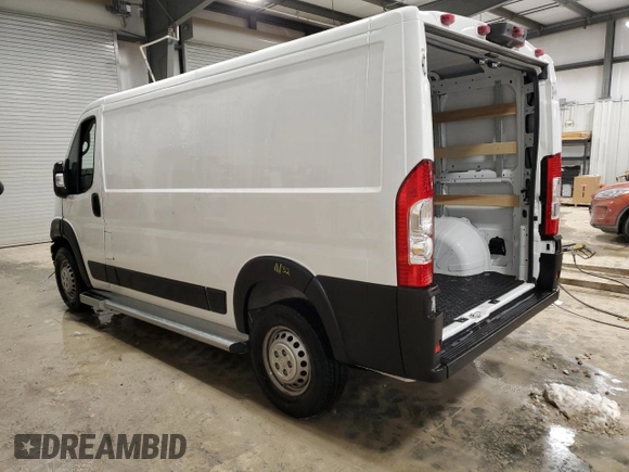 2025 Ram ProMaster Cargo Tradesman with VIN 3C6LRVVGXSE517250, listed as a Copart auction lot 45706185 with 1,100 mi miles and Clean Title. Bid and sale history available at carsss.com. Image 2.
