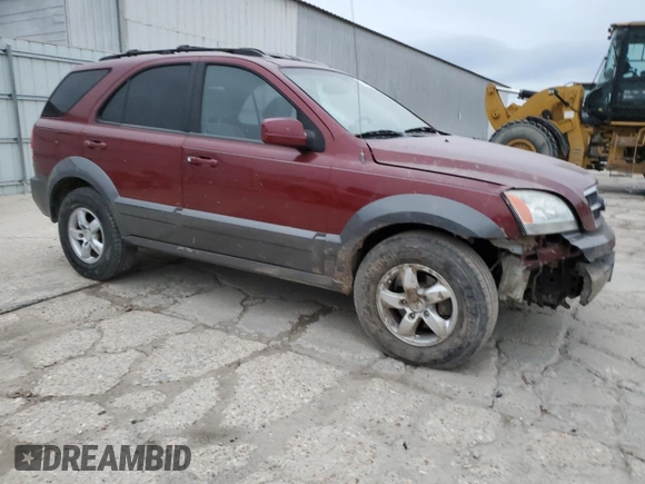 2006 Kia Sorento LX with VIN KNDJD733165550228, listed as a Copart auction lot 87581895 with 189,561 mi miles and Salvage Title. Bid and sale history available at DreamBid. Image 4.