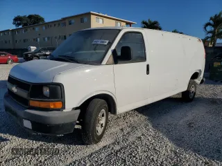 2013 Chevrolet Express Cargo Van with VIN 1GCWGGBA5D1104262, listed as a Copart auction lot 44511665 with 153,283 mi miles and Salvage Title. Bid and sale history available at carsss.com. Image 1.