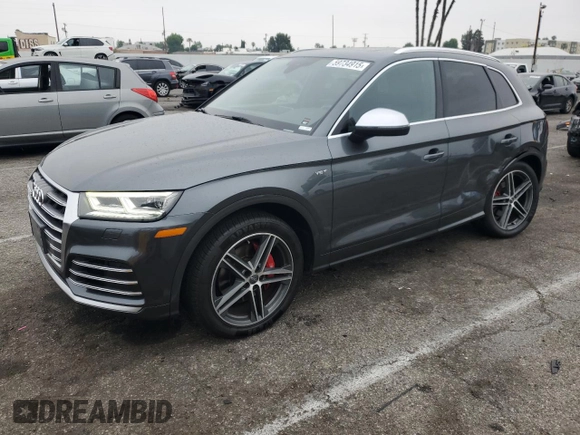 2018 Audi SQ5 Premium Plus with VIN WA1A4AFYXJ2025600, listed as a Copart auction lot 59734915 with 70,628 mi miles and Salvage title. Bid and sale history available at DreamBid. Image 1.