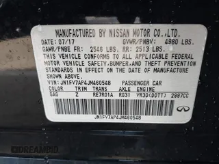 2018 Infiniti Q50 RED SPORT 400 with VIN JN1FV7AP4JM460548, listed as a IAAI auction lot 41600526 with 84,055 mi miles. Bid and sale history available at carsss.com. Image 9.