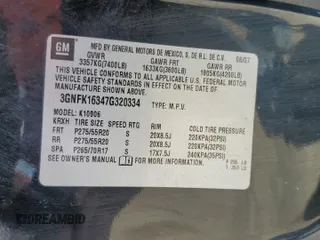 2007 Chevrolet Suburban LT with VIN 3GNFK16347G320334, listed as a Copart auction lot 69221524 with 269,547 mi miles and Salvage Title. Bid and sale history available at carsss.com. Image 16.