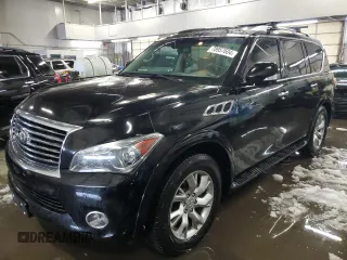 2012 Infiniti QX56 7-passenger with VIN JN8AZ2NE5C9015530, listed as a Copart auction lot 78957604 with 120,104 mi miles and Salvage Title. Bid and sale history available at carsss.com. Image 1.