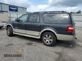 2007 Ford Expedition Max Eddie Bauer z VIN 1FMFK17537LA91569, wystawiony jako Copart lot #55829234 z przebiegiem 231 897 mil mil oraz Szkoda całkowita • Salvage title. Historia ofert i sprzedaży dostępna na DreamBid. Obrazek 2.