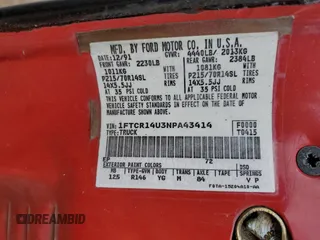 1992 Ford Ranger z VIN 1FTCR14U3NPA43414, wystawiony jako Copart lot #62961125 z przebiegiem 50 828 mil mil oraz Czysty tytuł • Clean title. Historia ofert i sprzedaży dostępna na DreamBid. Obrazek 12.
