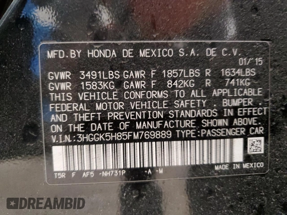 2015 Honda Fit EX-L with VIN 3HGGK5H85FM769889, listed as a Copart auction lot 51443235 with 91,483 mi miles and Clean Title. Bid and sale history available at DreamBid. Image 12.