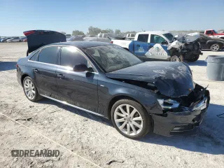 2014 Audi A4 Premium with VIN WAUAFAFL0EN000811, listed as a Copart auction lot 48606975 with 76,931 mi miles and Salvage Title. Bid and sale history available at carsss.com. Image 4.