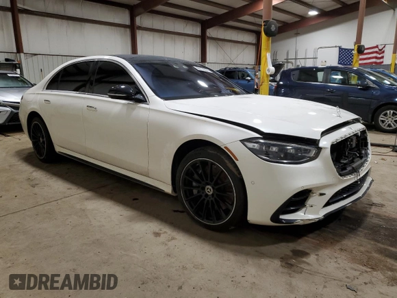 2022 Mercedes-Benz S-Class S 500 with VIN W1K6G6DB9NA136980, listed as a Copart auction lot 86716354 with 0 mi miles and Salvage Title. Bid and sale history available at carsss.com. Image 4.