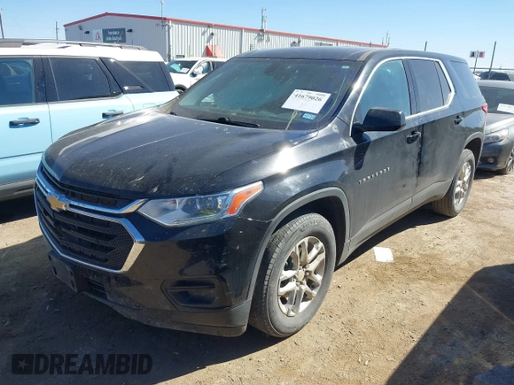 2021 Chevrolet Traverse LS with VIN 1GNERFKW8MJ101892, listed as a IAAI auction lot 41679026 with 48,694 mi miles and . Bid and sale history available at DreamBid. Image 2.