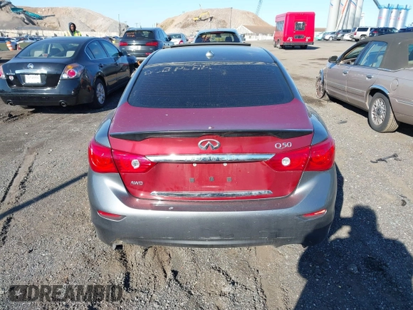 2014 Infiniti Q50 Sport with VIN JN1BV7AR9EM693864, listed as a IAAI auction lot 42050681 with 115,967 mi miles and . Bid and sale history available at carsss.com. Image 16.