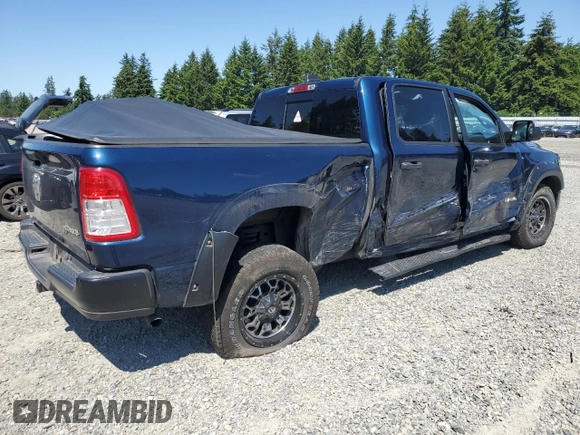 2019 Ram 1500 Tradesman z VIN 1C6SRFNTXKN651198, wystawiony jako Copart lot #58806495 z przebiegiem 61 082 mil mil oraz Szkoda całkowita • Salvage title. Historia ofert i sprzedaży dostępna na DreamBid. Obrazek 3.