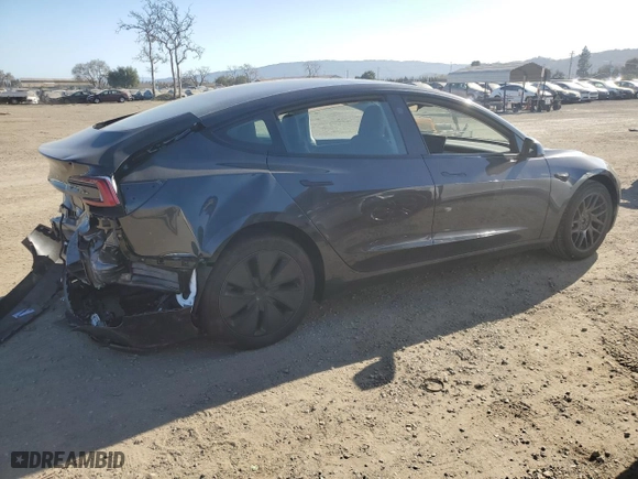 2024 Tesla Model 3 Long Range with VIN 5YJ3E1EB3RF834793, listed as a Copart auction lot 46839595 with 4,588 mi miles and Salvage Title. Bid and sale history available at carsss.com. Image 3.
