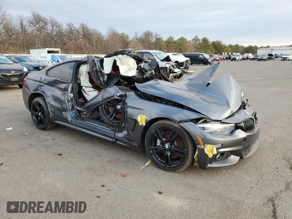 2018 BMW 4 Series 430i xDrive with VIN WBA4W5C51JAA49675, listed as a Copart auction lot 45585095 with Not provided miles and Salvage title. Bid and sale history available at DreamBid. Image 4.