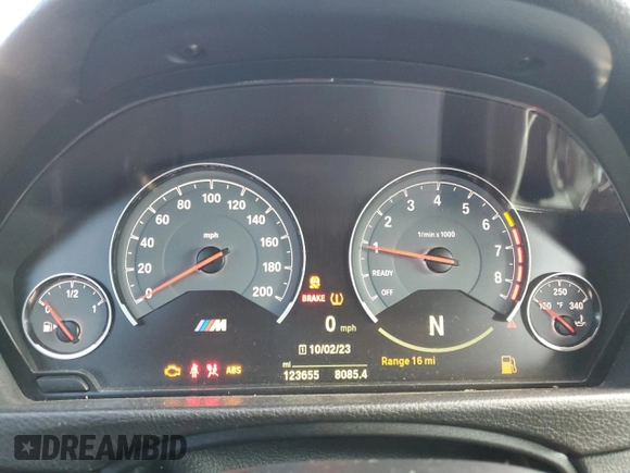 2015 BMW M3 with VIN WBS3C9C56FP803839, listed as a Copart auction lot 70249643 with 123,655 mi miles. Bid and sale history available at carsss.com. Image 9.