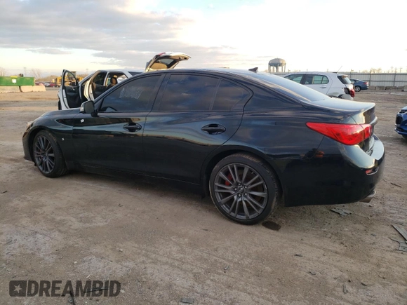 2017 Infiniti Q50 Red Sport 400 with VIN JN1FV7AR5HM870383, listed as a Copart auction lot 80452434 with 63,315 mi miles and Salvage Title. Bid and sale history available at carsss.com. Image 2.