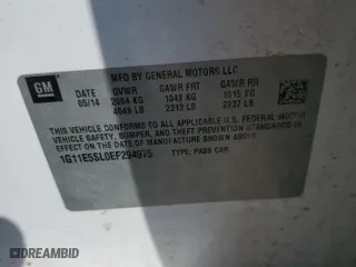 2014 Chevrolet Malibu LT with VIN 1G11E5SL0EF294975, listed as a Copart auction lot 49637155 with 147,487 mi miles and Clean Title. Bid and sale history available at carsss.com. Image 12.