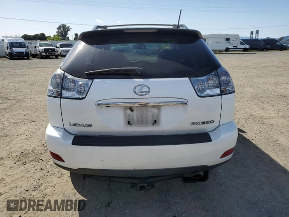 2008 Lexus RX 350 with VIN 2T2GK31UX8C039526, listed as a Copart auction lot 51875505 with 281,570 mi miles and Clean Title. Bid and sale history available at DreamBid. Image 6.