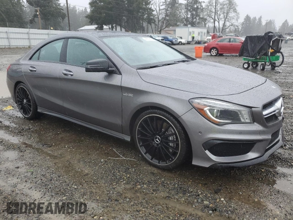 2015 Mercedes-Benz CLA 45 AMG with VIN WDDSJ5CB8FN184279, listed as a Copart auction lot 46933515 with 36,525 mi miles and Salvage Title. Bid and sale history available at DreamBid. Image 4.