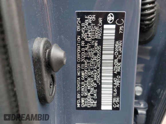2025 Toyota Crown XLE z VIN JTDACAAJ4S3005535, wystawiony jako Copart lot #53840985 z przebiegiem 6 728 mil mil oraz Szkoda całkowita • Salvage title. Historia ofert i sprzedaży dostępna na DreamBid. Obrazek 12.