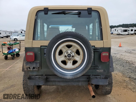 1995 Jeep Wrangler S with VIN 1J4FY19P5SP309461, listed as a Copart auction lot 44160095 with 264,727 mi miles and Salvage Title. Bid and sale history available at carsss.com. Image 6.