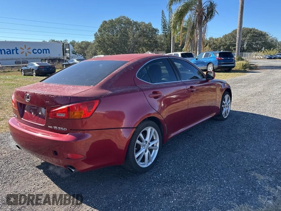 2006 Lexus IS 250 with VIN JTHCK262762007289, listed as a Copart auction lot 85038534 with 106,668 mi miles and Clean Title. Bid and sale history available at DreamBid. Image 4.
