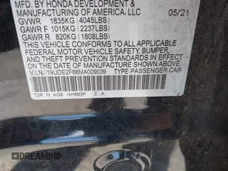 2021 Acura ILX Premium with VIN 19UDE2F88MA009039, listed as a IAAI auction lot 42141551 with 46,598 mi miles and . Bid and sale history available at DreamBid. Image 9.