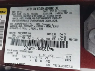 2016 Ford Fusion SE with VIN 3FA6P0HD4GR351796, listed as a IAAI auction lot 41267529 with 104,139 mi miles. Bid and sale history available at carsss.com. Image 9.