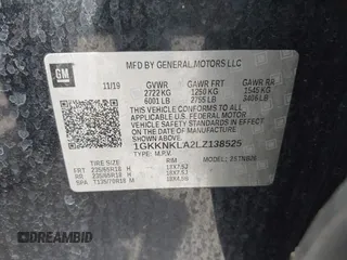 2020 GMC Acadia SLE z VIN 1GKKNKLA2LZ138525, wystawiony jako IAAI lot #42119434 z przebiegiem 80 644 mil mil oraz . Historia ofert i sprzedaży dostępna na DreamBid. Obrazek 9.