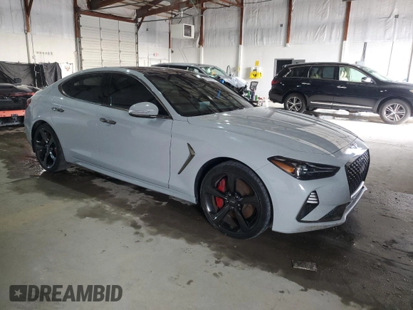 2019 Genesis G70 3.3T Advanced with VIN KMTG34LE8KU042482, listed as a Copart auction lot 45921005 with 0 mi miles and Salvage Title. Bid and sale history available at carsss.com. Image 4.