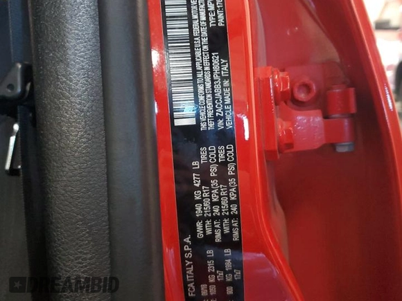 2018 Jeep Renegade Altitude with VIN ZACCJABB3JPH80621, listed as a Copart auction lot 51291855 with 105,399 mi miles and Salvage Title. Bid and sale history available at DreamBid. Image 15.