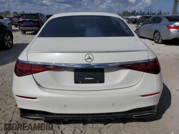 2023 Mercedes-Benz S-Class S 500 with VIN W1K6G6DB7PA197070, listed as a Copart auction lot 43637385 with 20,412 mi miles and Salvage Title. Bid and sale history available at carsss.com. Image 6.