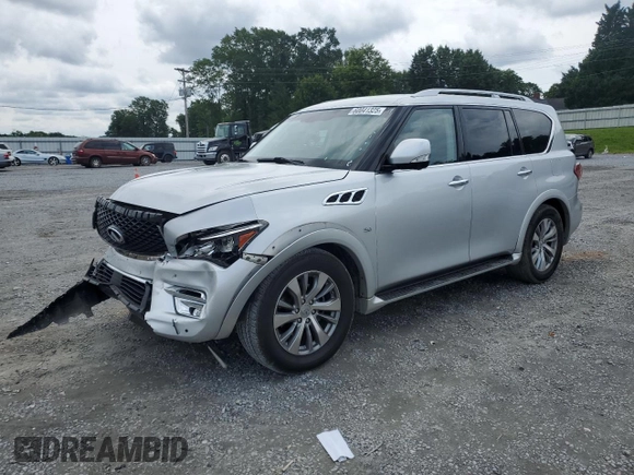 2016 Infiniti QX80 with VIN JN8AZ2NF5G9610490, listed as a Copart auction lot 60041325 with 131,253 mi miles and Salvage title. Bid and sale history available at DreamBid. Image 1.