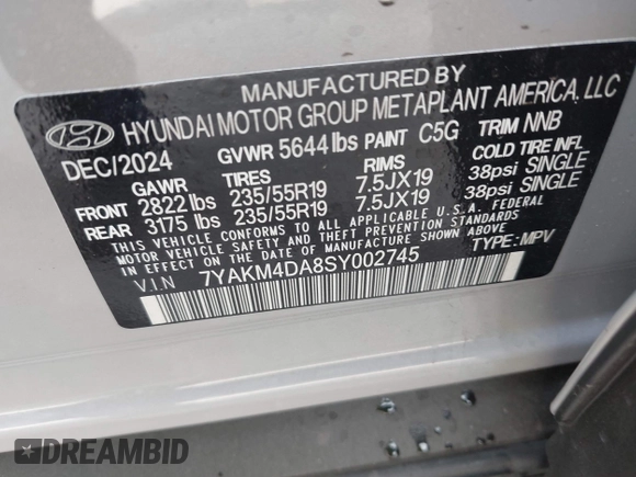 2025 Hyundai Ioniq 5 z VIN 7YAKM4DA8SY002745, wystawiony jako IAAI lot #42135641 z przebiegiem 686 mil mil oraz . Historia ofert i sprzedaży dostępna na DreamBid. Obrazek 9.