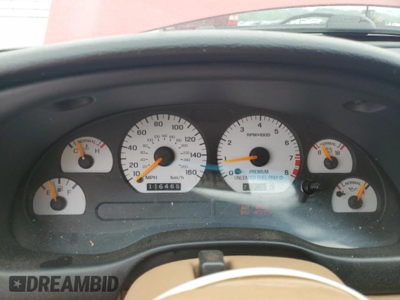 1996 Ford Mustang Cobra with VIN 1FALP46V7TF187912, listed as a Copart auction lot 54401505 with 116,465 mi miles and Salvage title. Bid and sale history available at DreamBid. Image 9.