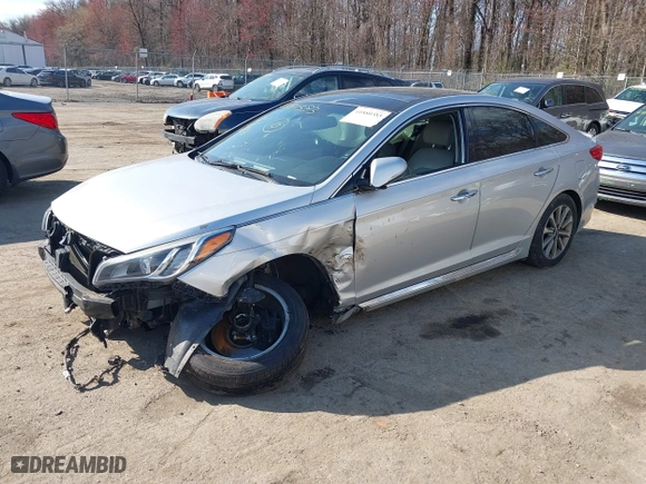 2016 Hyundai Sonata 2.4L Sport with VIN 5NPE34AF7GH431391, listed as a IAAI auction lot 41880383 with 123,546 mi miles. Bid and sale history available at carsss.com. Image 18.