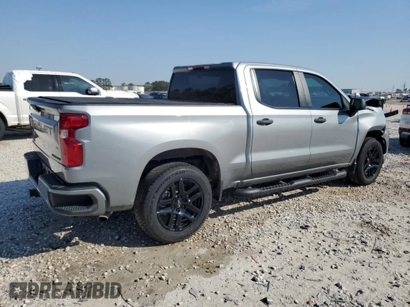 2024 Chevrolet Silverado 1500 Custom with VIN 1GCPABEK0RZ160714, listed as a Copart auction lot 47408245 with 40,259 mi miles and Salvage Title. Bid and sale history available at DreamBid. Image 3.