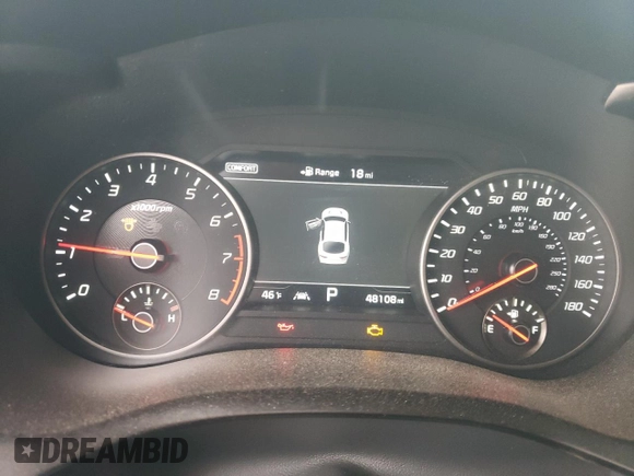 2018 Kia Stinger GT2 with VIN KNAE55LC6J6038788, listed as a Copart auction lot 45280774 with 48,108 mi miles and Salvage Title. Bid and sale history available at carsss.com. Image 9.