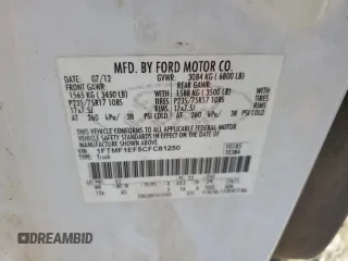 2012 Ford F-150 XL with VIN 1FTMF1EF5CFC81250, listed as a Copart auction lot 80363234 with 290,048 mi miles and Salvage title. Bid and sale history available at DreamBid. Image 12.