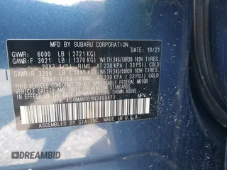 2022 Subaru Ascent Touring with VIN 4S4WMARD9N3400473, listed as a IAAI auction lot 42633365 with 42,019 mi miles and . Bid and sale history available at DreamBid. Image 9.