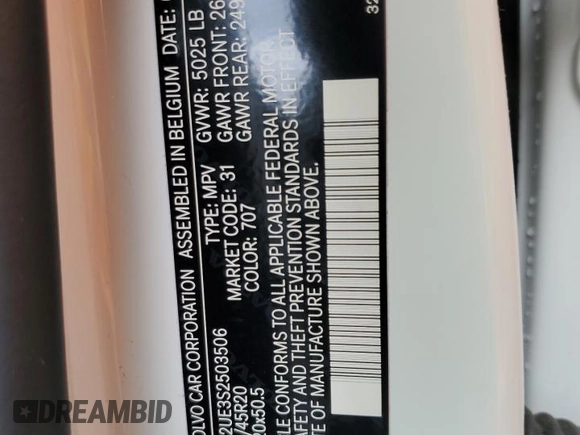 2025 Volvo XC40 Plus Bright Theme с VIN YV4L12UE3S2503506, выставлен на аукционе Copart как лот 58265625 с пробегом 12 667 миль миль и Чистый • Clean title. История ставок и продаж доступна на DreamBid. Изображение 13.