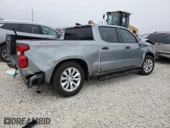 2024 Chevrolet Silverado 1500 Custom with VIN 1GCPDBEK0RZ159795, listed as a Copart auction lot 46413985 with 52,454 mi miles and Salvage Title. Bid and sale history available at DreamBid. Image 3.
