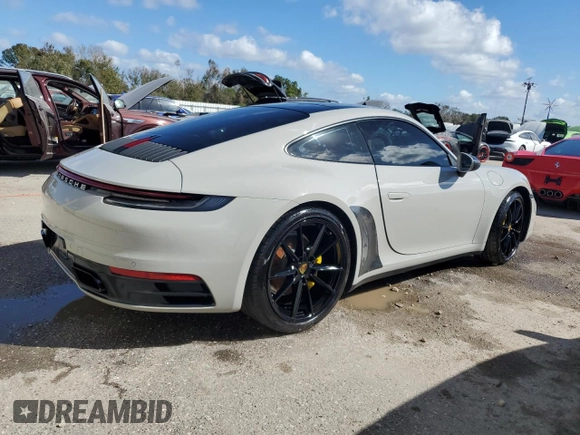 2022 Porsche 911 Carrera with VIN WP0AA2A90NS205663, listed as a Copart auction lot 74755864 with 16,208 mi miles and Non Repairable. Bid and sale history available at carsss.com. Image 3.