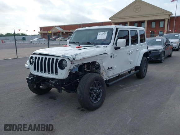 2022 Jeep Wrangler Unlimited Sahara with VIN 1C4HJXEN9NW190351, listed as a IAAI auction lot 42741722 with 40,794 mi miles and . Bid and sale history available at DreamBid. Image 18.