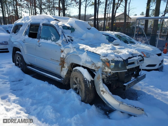 2005 Toyota 4Runner SR5 with VIN JTEBU14R558029879, listed as a IAAI auction lot 41628752 with 253,602 mi miles. Bid and sale history available at carsss.com. Image 1.