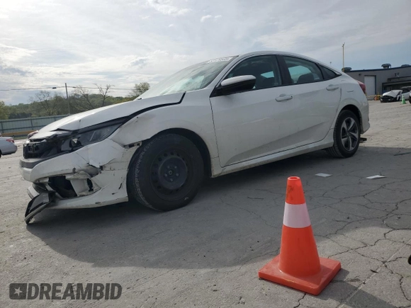 2019 Honda Civic LX with VIN 2HGFC2F6XKH606222, listed as a Copart auction lot 53129505 with 68,629 mi miles and Salvage Title. Bid and sale history available at DreamBid. Image 1.