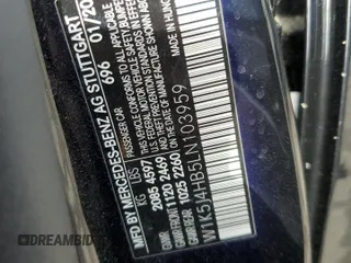 2020 Mercedes-Benz CLA 250 with VIN W1K5J4HB5LN103959, listed as a Copart auction lot 51668925 with 67,472 mi miles and Clean Title. Bid and sale history available at DreamBid. Image 12.