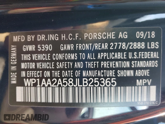 2018 Porsche Macan с VIN WP1AA2A58JLB25365, выставлен на аукционе Copart как лот 64036815 с пробегом 105 390 миль миль и Списание • Salvage title. История ставок и продаж доступна на DreamBid. Изображение 13.