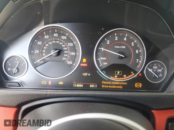 2015 BMW 4 Series 435i with VIN WBA3R1C51FK194208, listed as a Copart auction lot 50920225 with 114,894 mi miles and Salvage title. Bid and sale history available at DreamBid. Image 9.