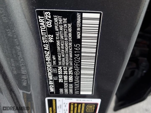 2023 Mercedes-Benz GLC with VIN W1NKM4HB4PF024165, listed as a Copart auction lot 42906385 with 13,284 mi miles and Salvage Title. Bid and sale history available at carsss.com. Image 14.